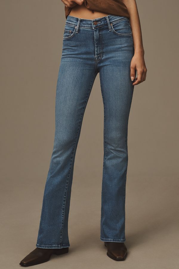 Slide View: 2: MOTHER The Weekender Mid-Rise Flare Jeans