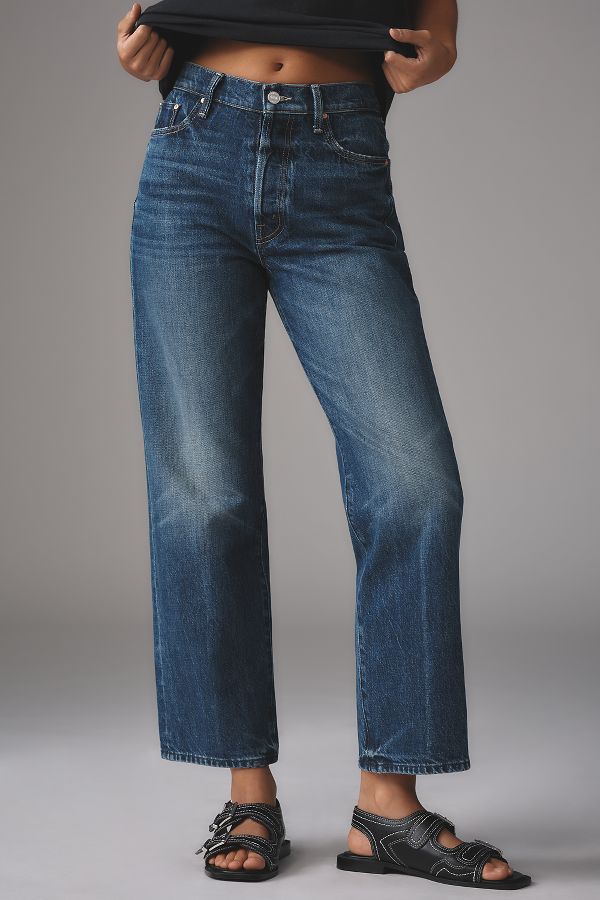 Slide View: 2: MOTHER The Rambler High-Rise Straight-Leg Ankle Jeans