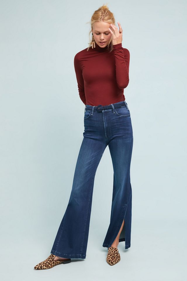 MOTHER The Hustler Sidewinder Ultra High-Rise Wide-Leg Jeans ...