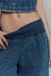 Thumbnail View 4: Die Reese Gerafften Pull-On Barrel Hosen: Denim Edition