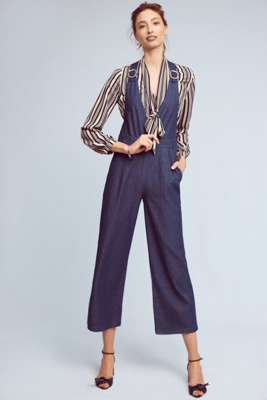 anthropologie denim jumpsuit