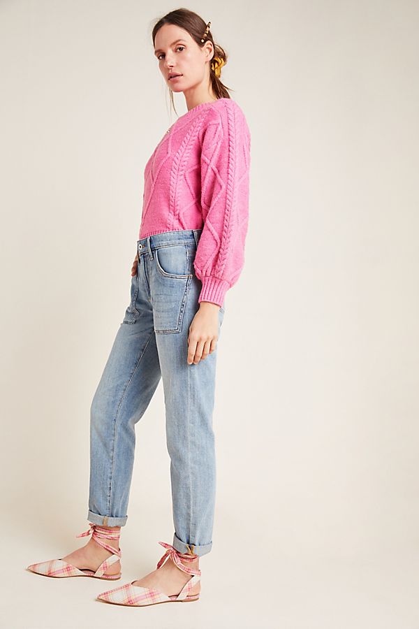 Slide View: 1: Pilcro Mid-Rise Slim Boyfriend Jeans