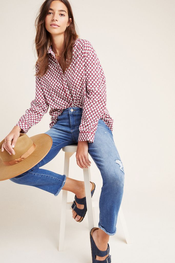 DL1961 Mara High-Rise Straight Ankle Fray Jeans | Anthropologie