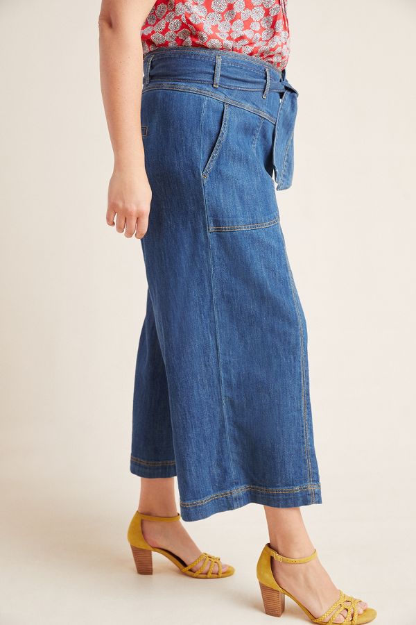 Pilcro Ultra High Rise Cropped Wide Leg Jeans Anthropologie