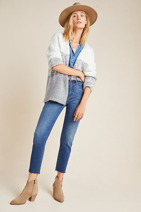 Slide View: 1: Pilcro Ultra High-Rise Straight Ankle Jeans