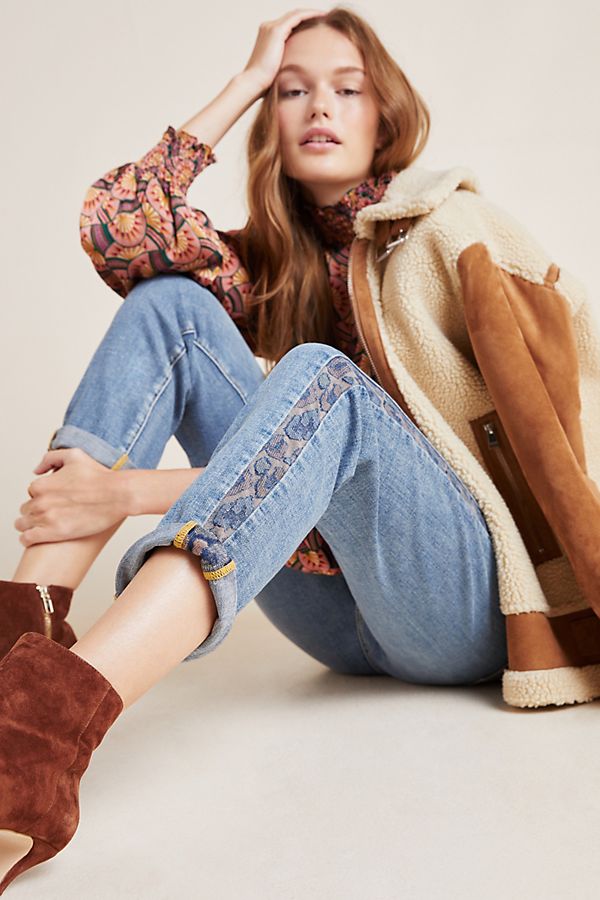 Slide View: 1: Pilcro Mid-Rise Slim Boyfriend Jeans