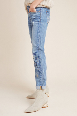 anthropologie embroidered jeans