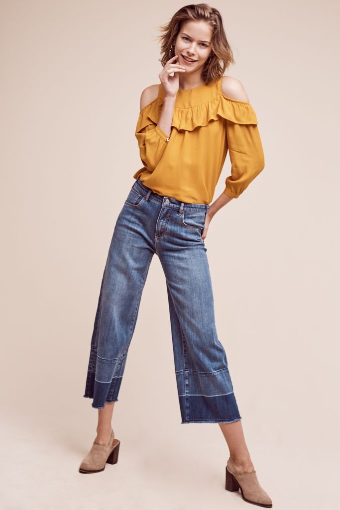 Pilcro High Rise Wide Leg Crop Jeans Anthropologie 6218