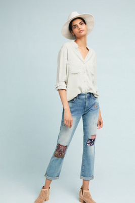 pilcro patchwork jeans