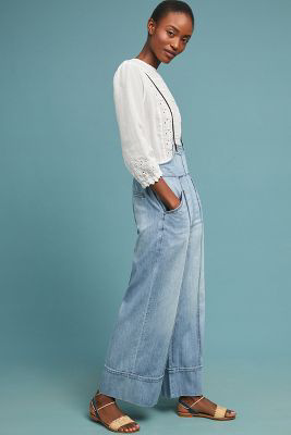 pilcro bibbed denim jumpsuit