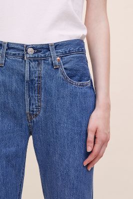 levi's 501 crop jeans blue