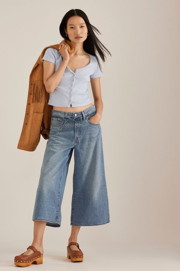 Vista de diapositivas: 1: Levi's Denim Wide-Leg Culottes