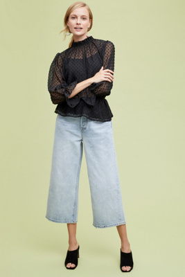 high water wide leg jeans