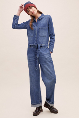 anthropologie denim jumpsuit