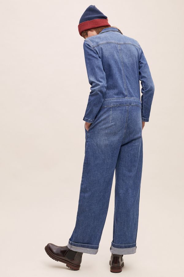 Selected Femme Victoria Denim Overall Mit Weitem Beinschnitt