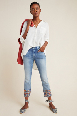 driftwood embroidered jeans