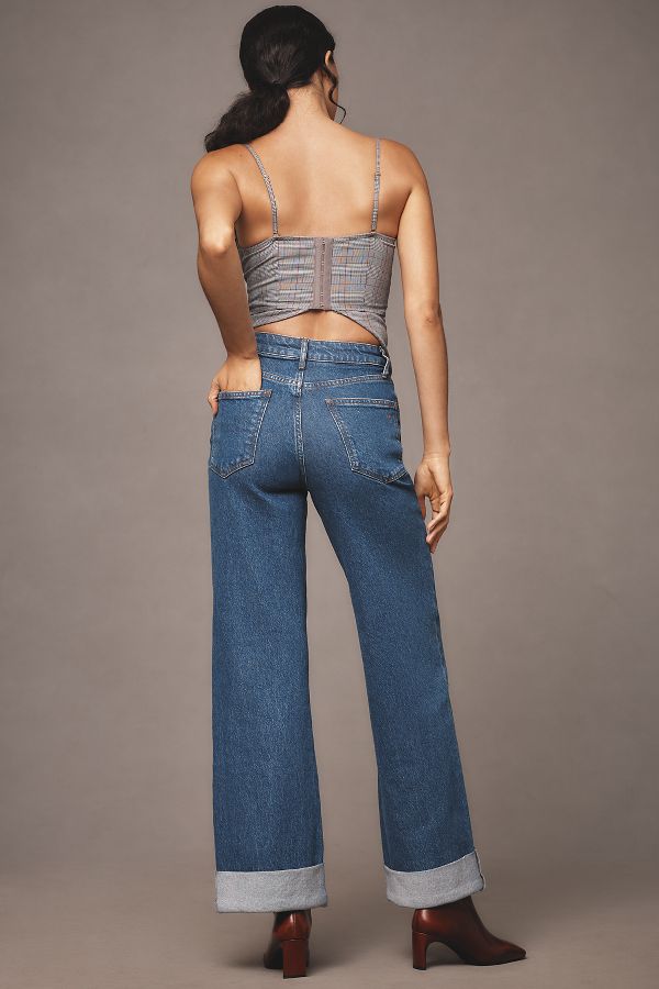 Slide View: 4: The Austyn High-Rise Cuffed Wide-Leg Jeans by Pilcro