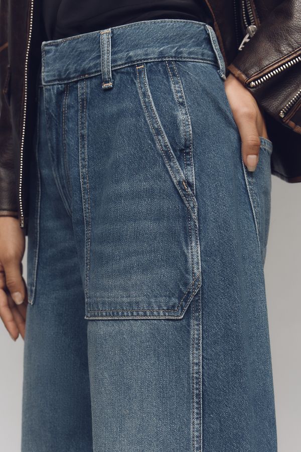 Slide View: 4: Jeans Pilcro Utilitaire Taille Haute Jambes Larges