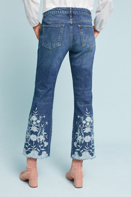 anthropologie embroidered jeans