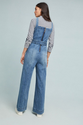 pilcro bibbed denim jumpsuit