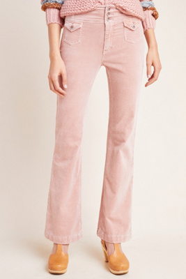 pink high waisted corduroy pants