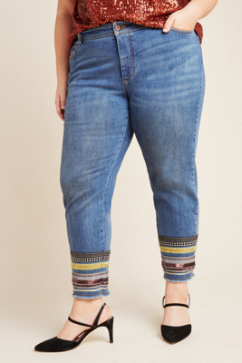 anthropologie embroidered jeans