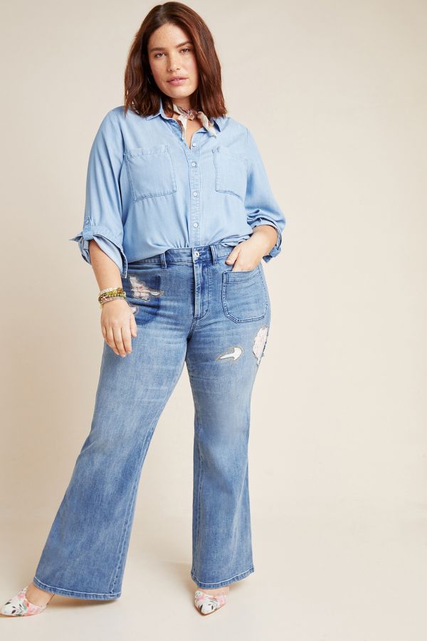 Pilcro Rose High-Rise Bootcut Jeans | Anthropologie