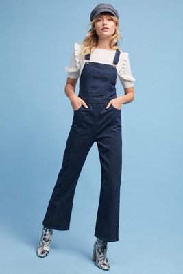 pilcro bibbed denim jumpsuit