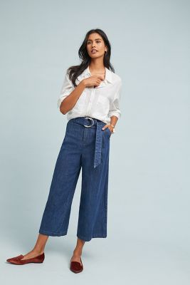 denim trousers wide leg