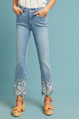 anthropologie embroidered jeans