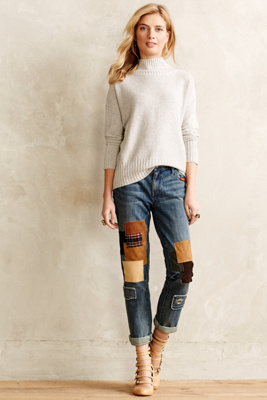 pilcro patchwork jeans