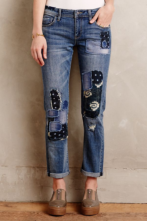 Pilcro Hyphen Patchwork Jeans | Anthropologie