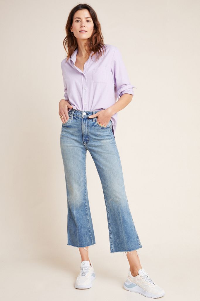 Amo Topanga Ultra High Rise Cropped Flare Jeans Anthropologie