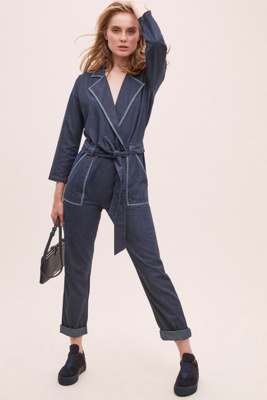 anthropologie denim jumpsuit