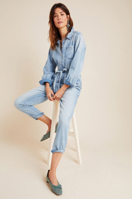 anthropologie denim jumpsuit