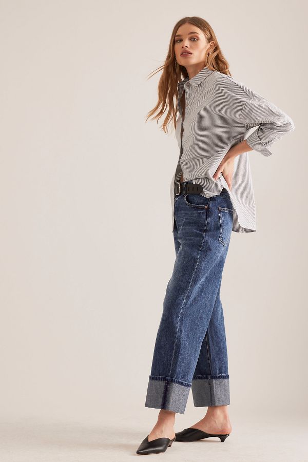 Slide View: 4: Pistola Ryder High-Rise Cuffed Straight-Leg Jeans