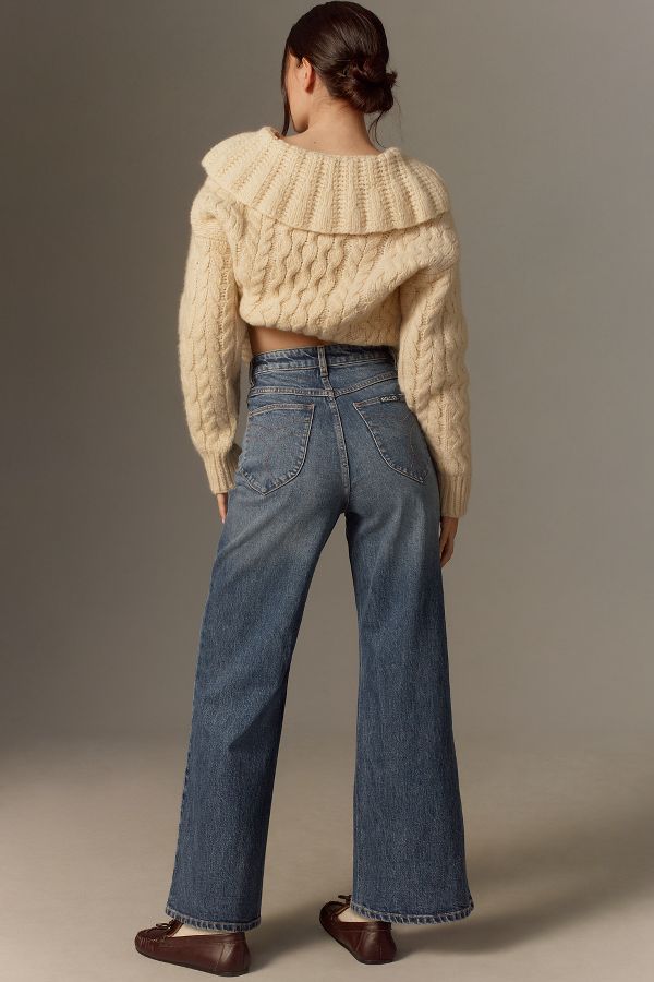 Slide View: 4: Rolla's Sailor Scoop High-Rise Crop Jeans