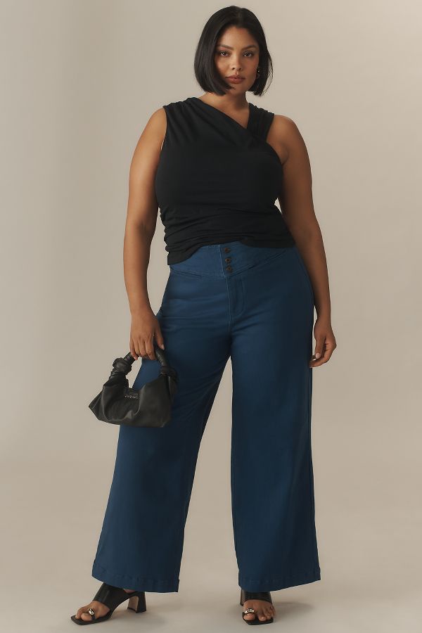 Slide View: 1: Universal Standard Plus Charlie High-Rise Wide-Leg Jeans