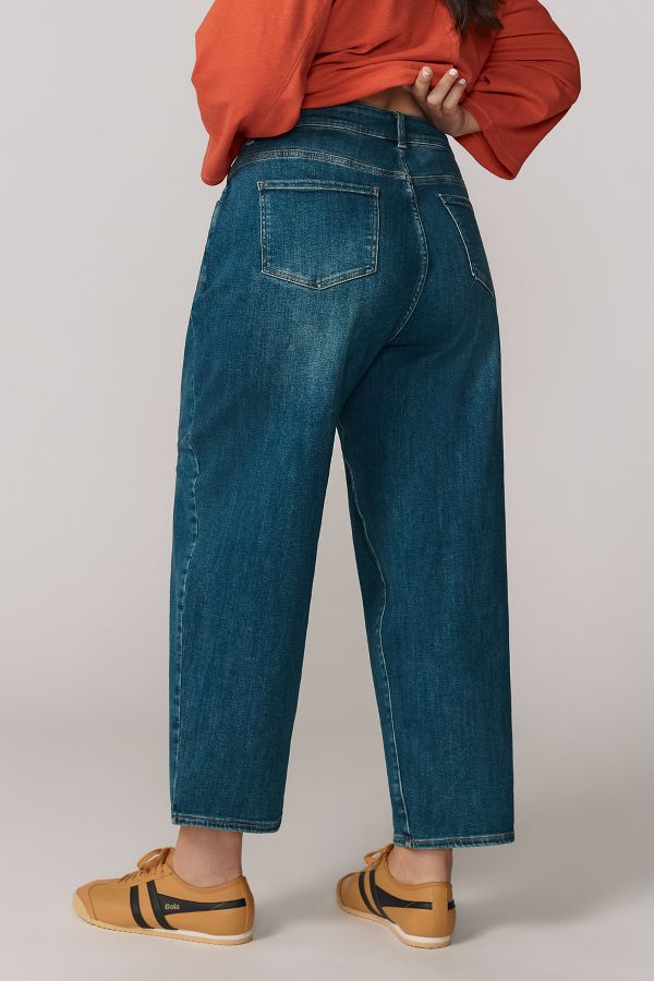 Slide View: 3: Universal Standard Plus Lou High-Rise Barrel-Leg Jeans