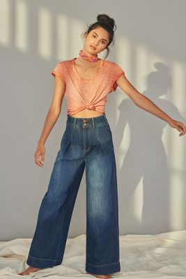 anthropologie wide leg jeans