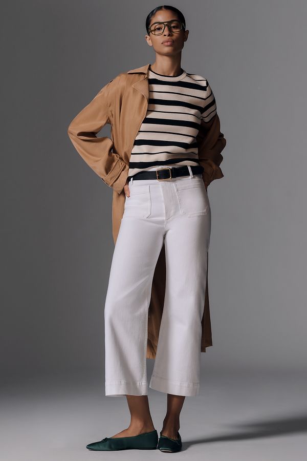 Slide View: 1: The Colette Cropped Wide-Leg Jeans by Maeve