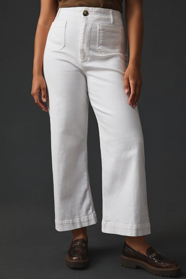 Slide View: 10: The Colette Cropped Wide-Leg Jeans by Maeve