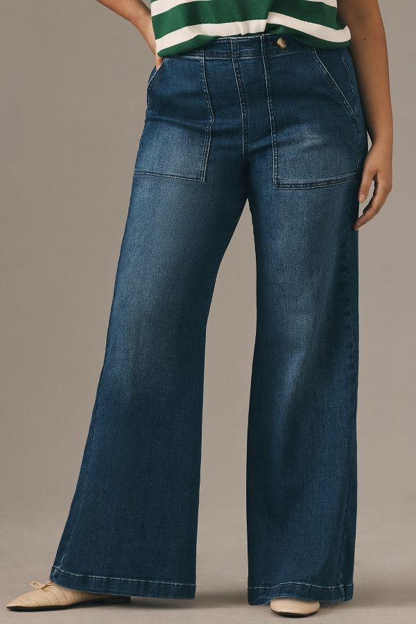 Slide View: 9: The Kit High-Rise Wide-Leg Utility Trouser Jeans by Pilcro