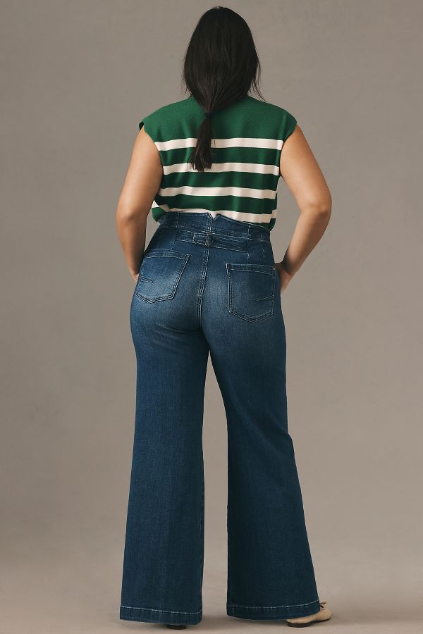 Slide View: 10: The Kit High-Rise Wide-Leg Utility Trouser Jeans by Pilcro