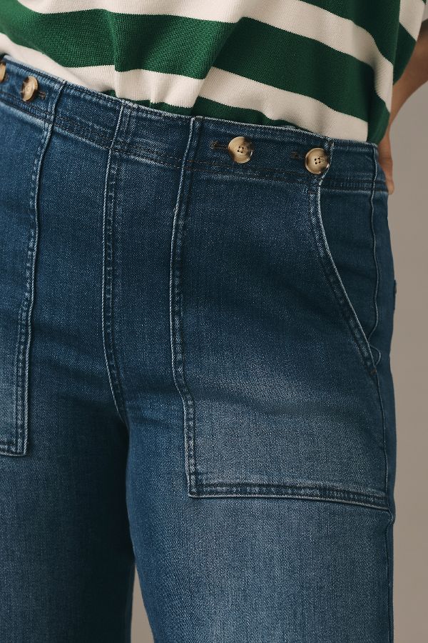 Slide View: 11: The Kit High-Rise Wide-Leg Utility Trouser Jeans by Pilcro