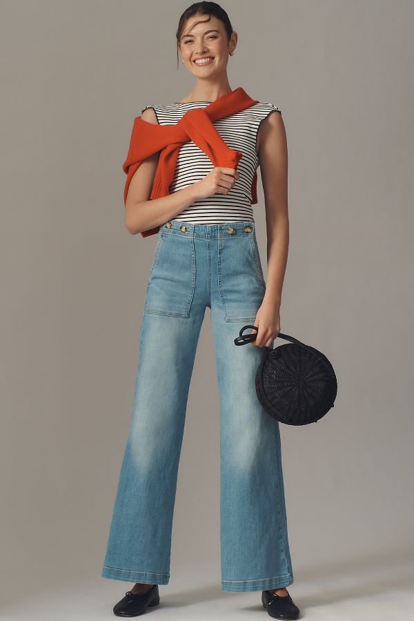 Slide View: 1: Die Kit High-Rise Wide-Leg Utility Jeans von Pilcro