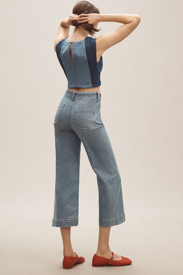 Slide View: 4: The Colette Cropped High-Rise Wide-Leg Jeans by Maeve