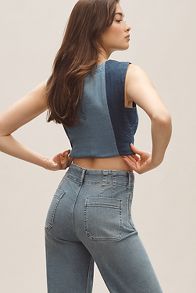 Slide View: 9: The Colette Cropped High-Rise Wide-Leg Jeans by Maeve