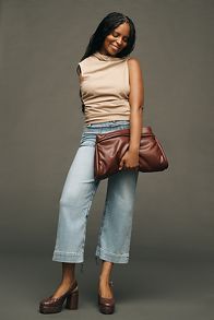 Slide View: 11: The Colette Cropped High-Rise Wide-Leg Jeans by Maeve