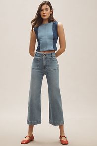 Slide View: 1: The Colette Cropped High-Rise Wide-Leg Jeans by Maeve